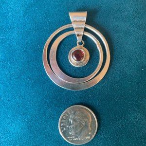 Sterling Silver and red stone pendant